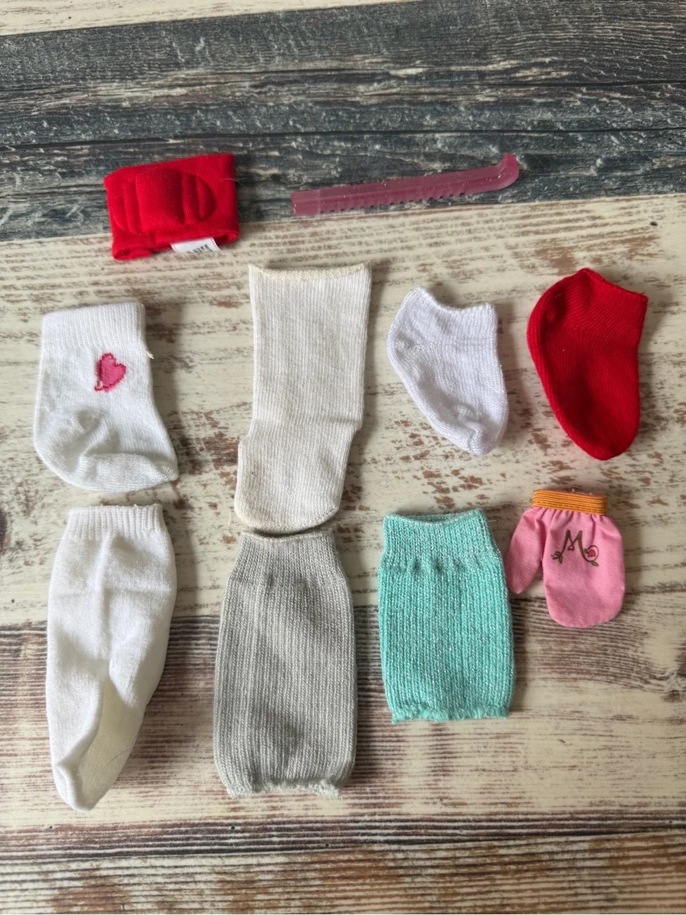 Lot 10 Singles AMERICAN GIRL Doll SINGLE Socks Mitten Knee Pad Accessories